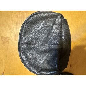 Aspen Mountain Black Pebbled Faux Leather Wristlet Pouch Zip Top Bag RN 87429